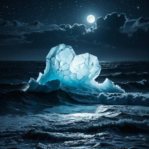 Heart-Shaped Iceberg Amidst Stormy Seas