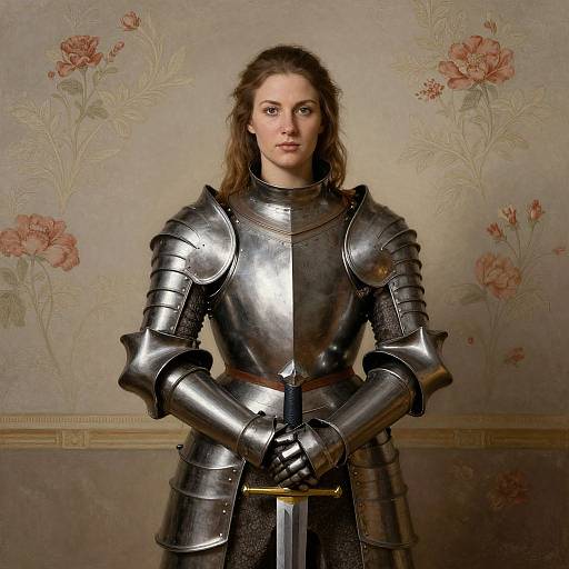 Portrait of Armored Woman with Sword