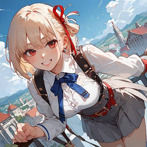 Chisato Nishikigi Two-Tone City Portrait