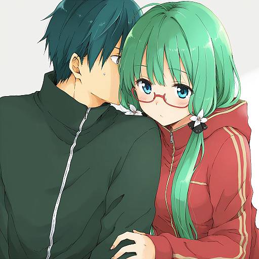 Illustration of Gumiya, vocaloid in the style of Robaco