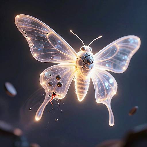 Cybernetic Moth Neon Silhouette