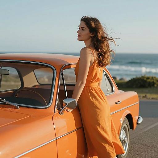 Vintage Car and Ocean Serenity