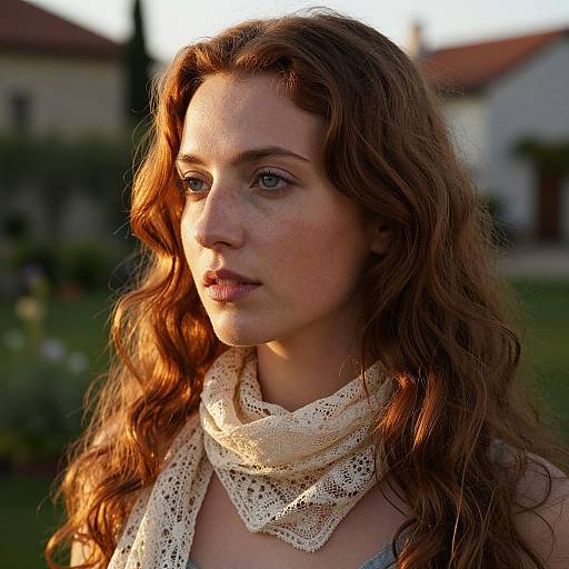 Mediterranean Woman Portrait in Sunlight