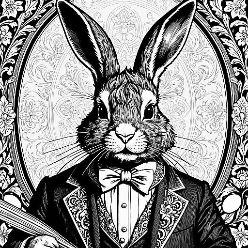 Elegant Easter Bunny Illustration