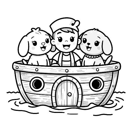 Noah's Ark Toddler Coloring Page
