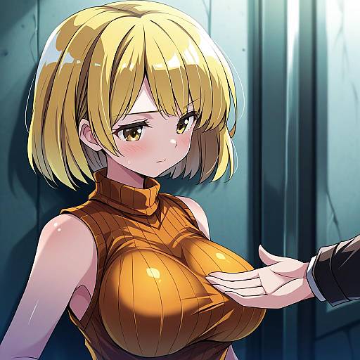 Illustration of Ashley graham, resident evil in the style of Ryogo