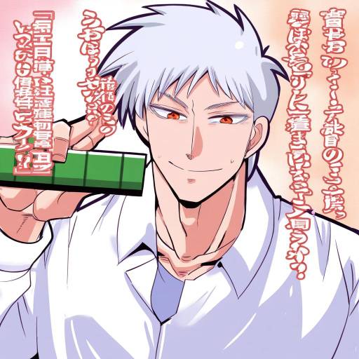 Illustration of Akagi shigeru, fukumoto mahjong in the style of Sako (bosscoffee)