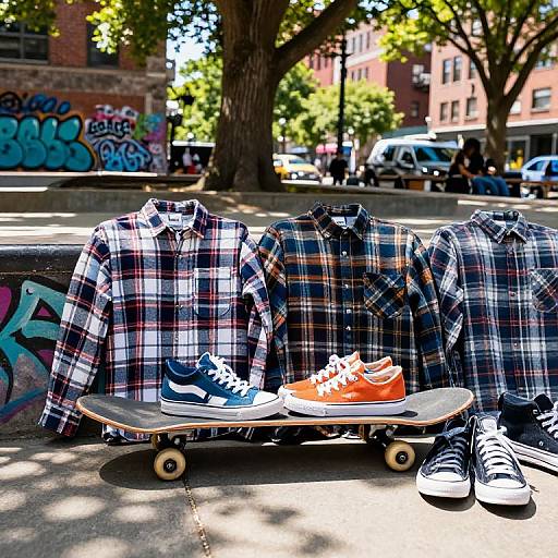 Streetwear Flannel on Skateboard Deck
