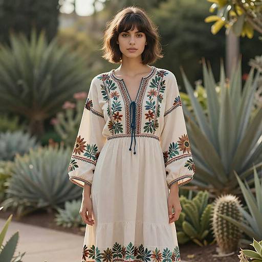 Bohemian A-Line Bob in Botanical Garden