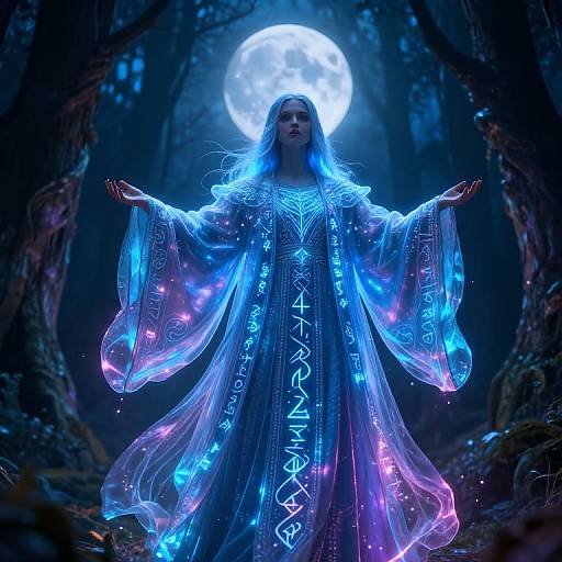 Mystical Wizard Robe in Enchanted Forest