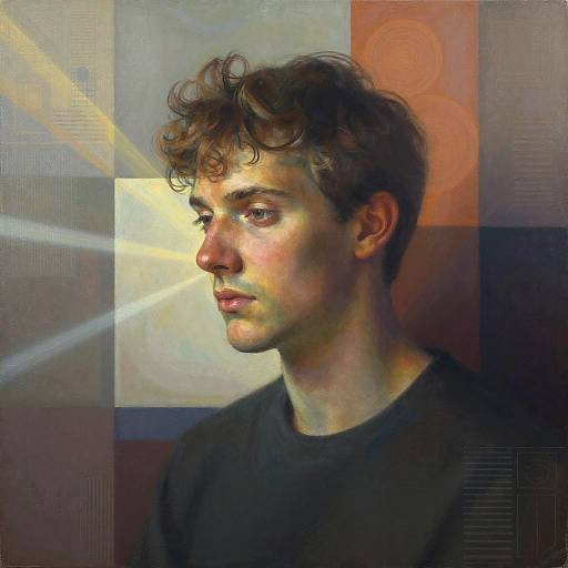 Kosinski-Inspired Surreal Geometric Portrait