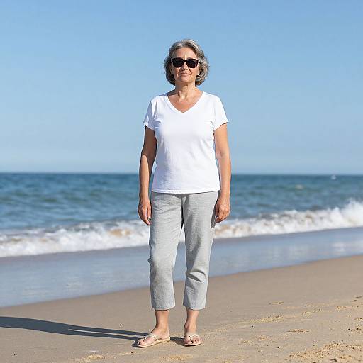 Active Mature Woman at Beach