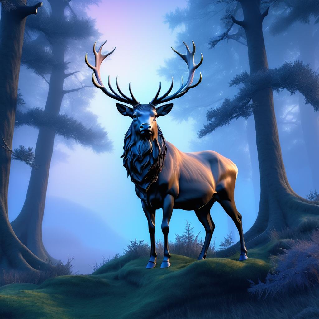 Noble Stag in Enchanted Twilight Forest