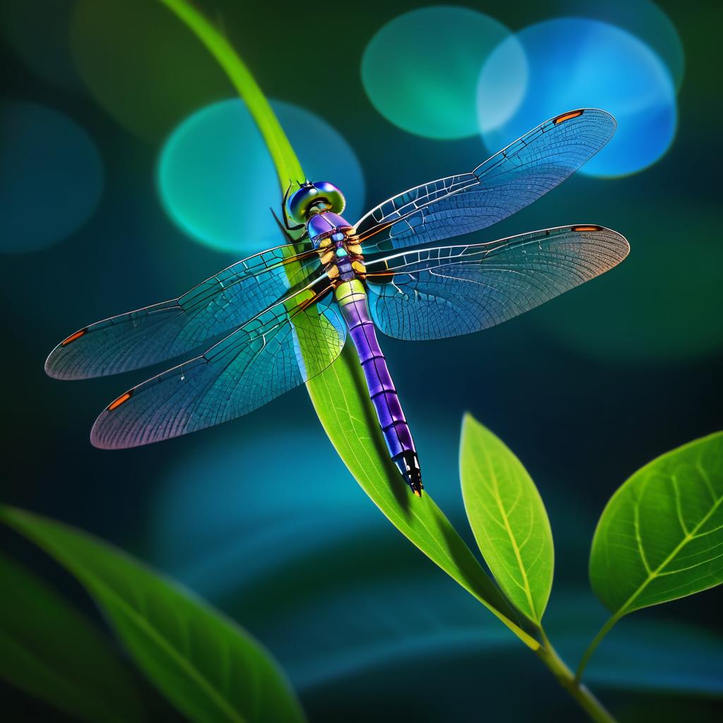 Ethereal Dragonfly in Enchanted Forest