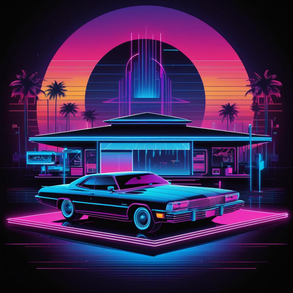 Ethereal Retro Diner Cyberpunk Design