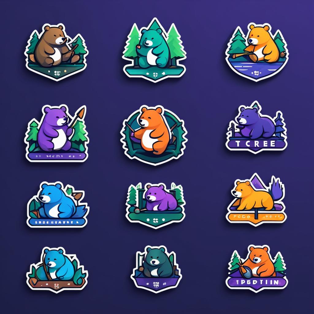 Playful Bear-Themed Twitch Subscription Badges