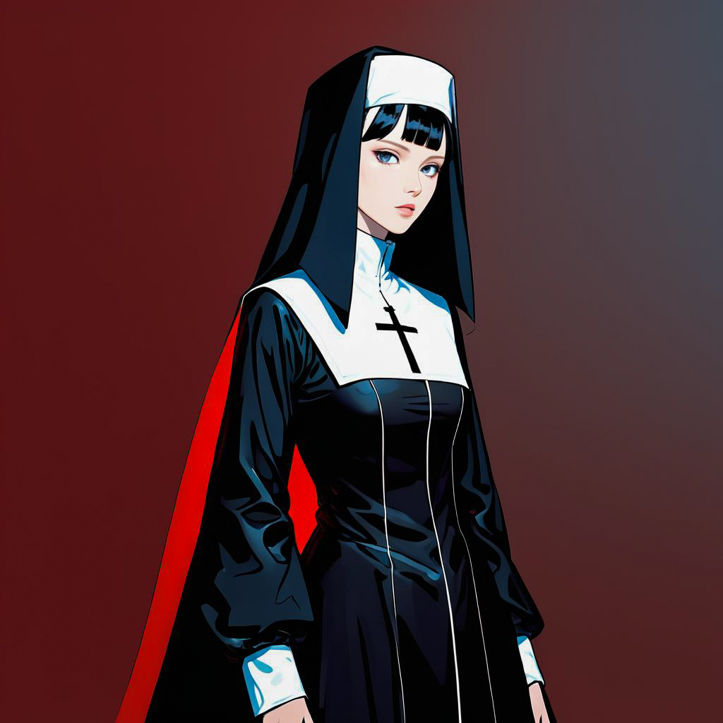 Avant-Garde Nun with Warm Background