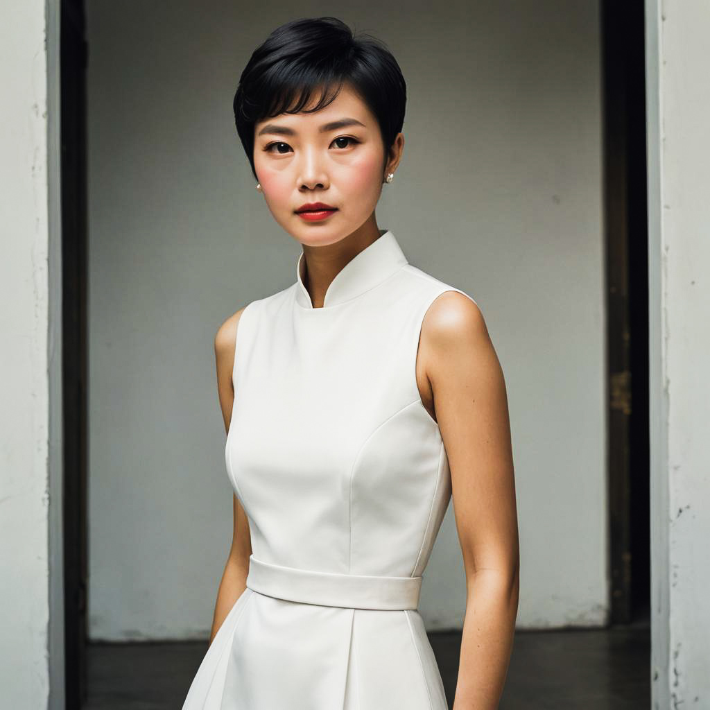 Stylish East Asian Woman in Vanity Fair Style