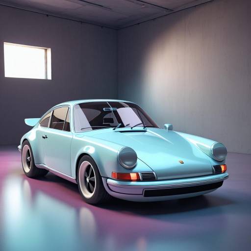 Deconstructed Porsche 911 in Surreal Lighting