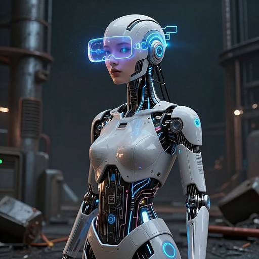 Cybernetic Futuristic Female in Wasteland