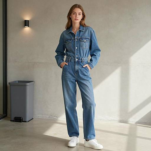 Casual Denim Look Indoors Photography