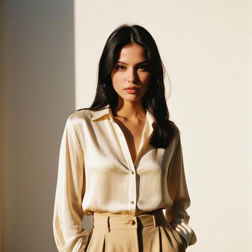 Elegant Young Woman in Golden Hour Light