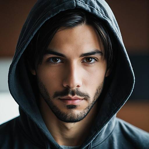 Portrait of Man in Hooded Sweatshirt