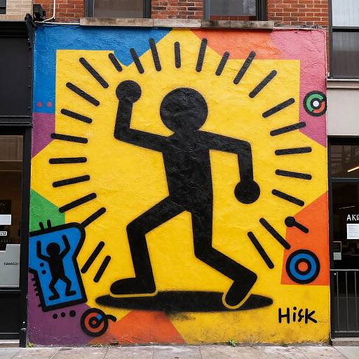 Keith Haring Style Urban Dance Mural