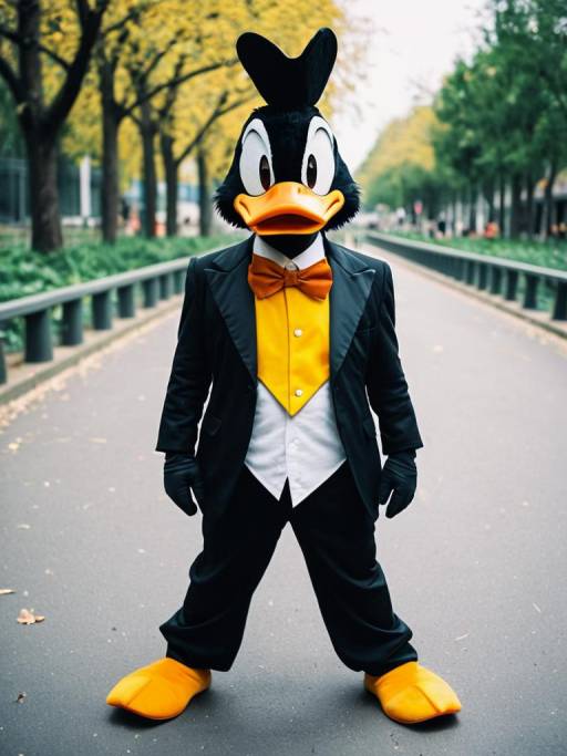 Realistic Man in Daffy Duck Cosplay