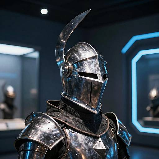 Futuristic Cyber Medieval Knight Helmet