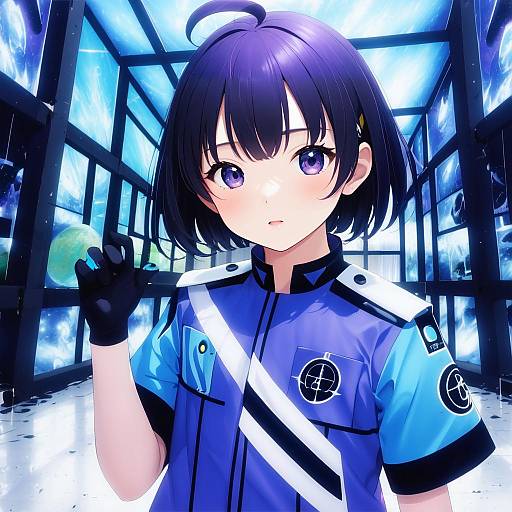 Illustration of Amatori chika, world trigger in the style of Fantongjun