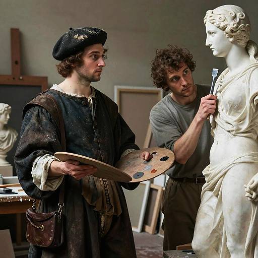 Renaissance Artists in Hiromu Arakawa Style