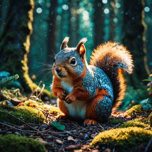 Chubby Dwarf Squirrel in Enchanted Forest