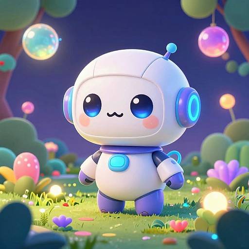 Kawaii Futuristic Robot Pet Design