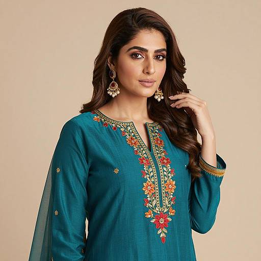 Elegant Woman in Traditional Pakistani Attire