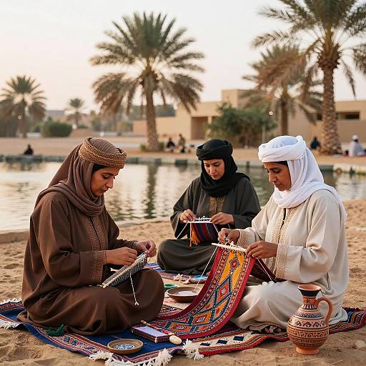Quraysh Women Weaving Textiles Oasis