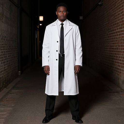 Man in Trapstar Coat in Alley