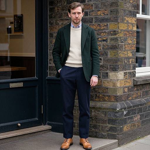 Stylish Man in Cozy Coffee Corner