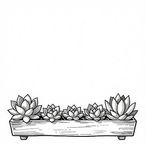 Minimalist Ink Wash Succulent Arrangement