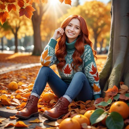 Warm Autumn Portrait of a Young Woman