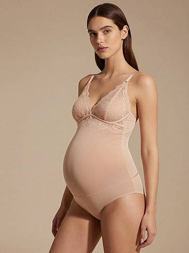 Soft Boudoir Maternity Lingerie Portrait