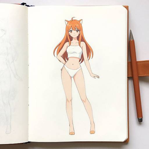 Spring Color Cat Girl Sketch