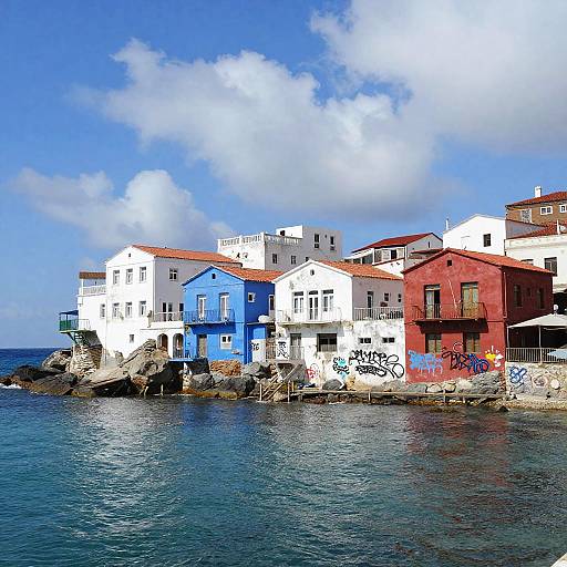 Vibrant Colorful Waterfront Buildings