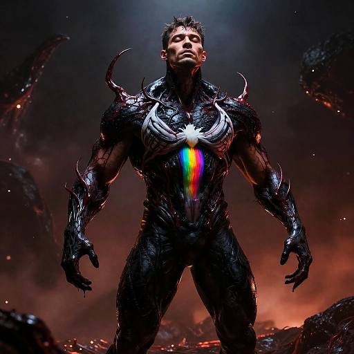 Surreal Venom Warrior in Nebula Abyss