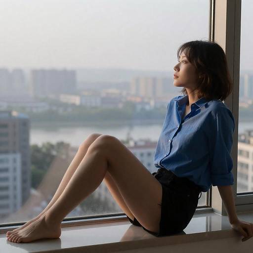 Morning Cityscape: Woman by the Window