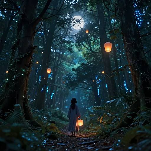 Mumunyan in Mystical Bioluminescent Forest