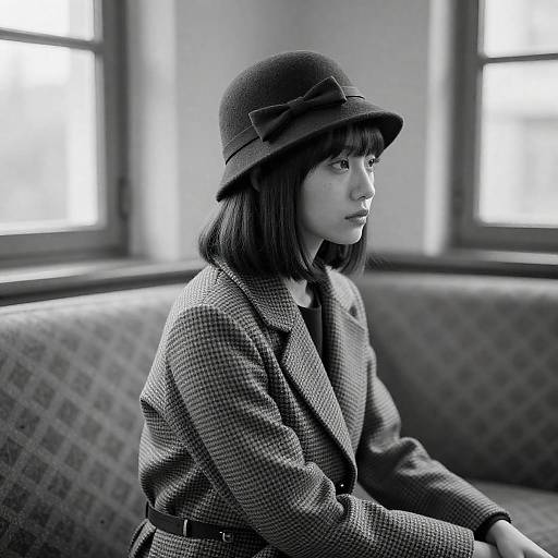 Monochrome Portrait of a Young Woman