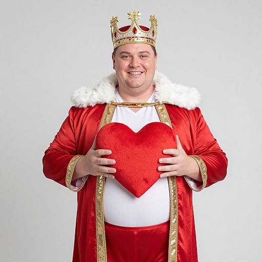 Plus Size Man in King Heart Costume
