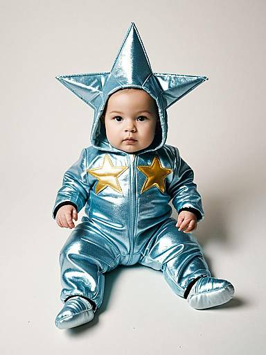 Infant in Shiny Blue Star Costume