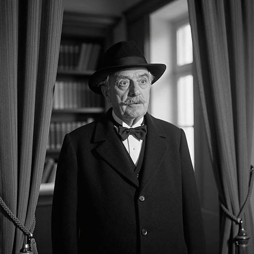 Elderly Man in Doorway Portrait